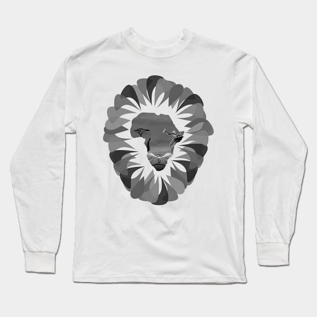 King of the Jungle (black and white) Long Sleeve T-Shirt by lannie